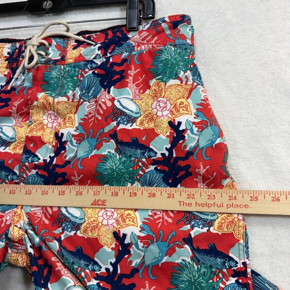 Nautica XL Swim Trunks Board Shorts Beach Coral Fish Jellyfish Drawstring Summer